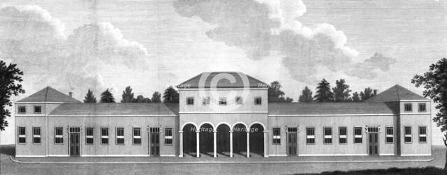 South view of the Earl of Darlington's stables, Raby Castle, County Durham, 1798. Artist: J Scott.