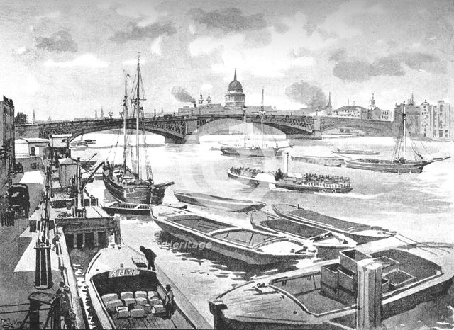 'Southwark Bridge', 1891. Creator: William Luker.