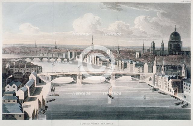 Southwark Bridge, London, 1812. Artist: Anon