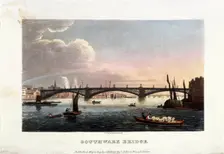 Southwark Bridge, London, 1819. Artist: J Shury