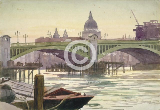 Southwark Bridge, London, 1930. Artist: Samuel Harry Hancock