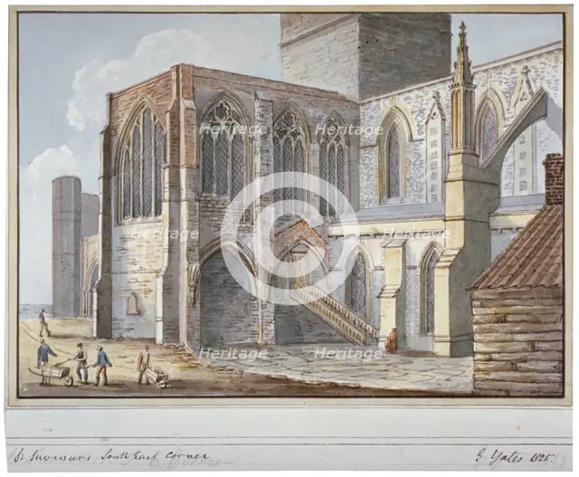 Southwark Cathedral, London, 1825. Artist: G Yates