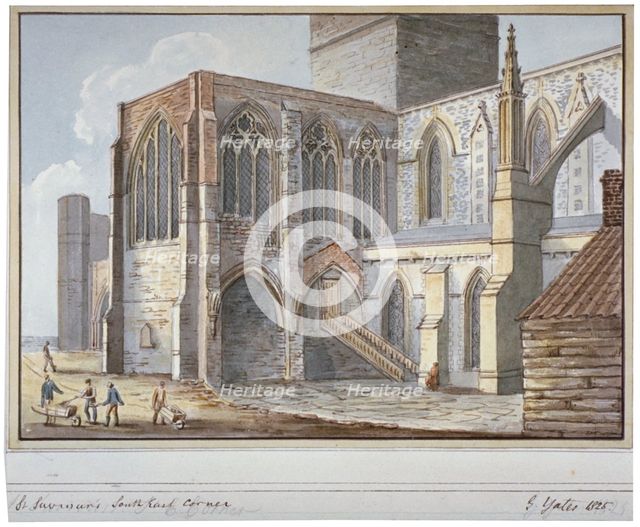 Southwark Cathedral, London, 1825. Artist: G Yates