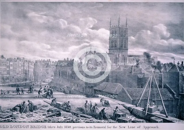 Southwark Cathedral, London, 1830. Artist: George Scharf