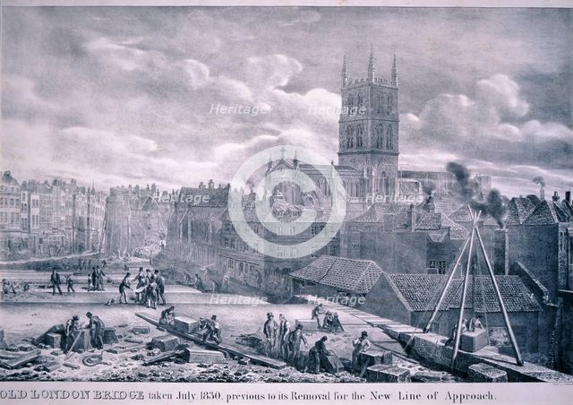 Southwark Cathedral, London, 1830. Artist: George Scharf
