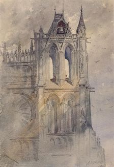 Southwest Tower, Amiens Cathedral, 1880. Creator: Cass Gilbert