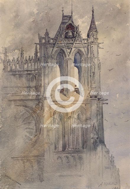 Southwest Tower, Amiens Cathedral, 1880. Creator: Cass Gilbert.