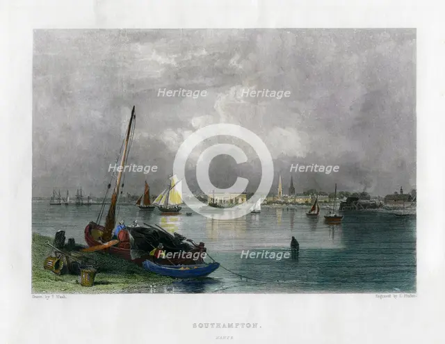 Southampton, Hampshire, 19th century.Artist: E Finden