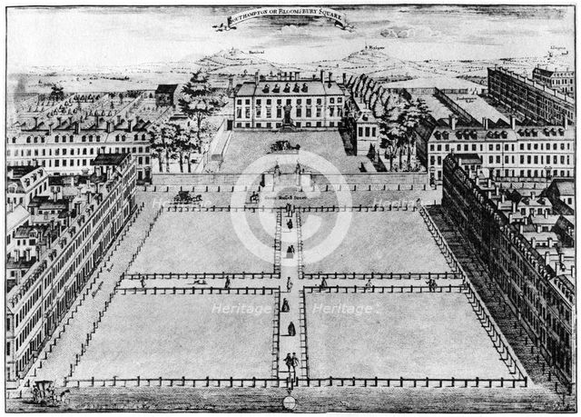 Southampton or Bloomsbury Square, London, 18th century (1907). Artist: Unknown