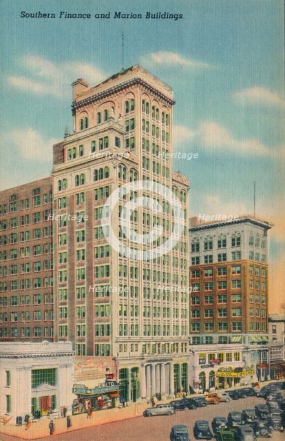 Southern Finance and Marion Buildings, Auguata, Georgia, 1943. Artist: Unknown