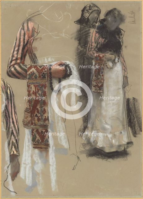 Southern Italian Woman Dressed for Church, 1885/1888. Creator: Francesco Paolo Michetti.