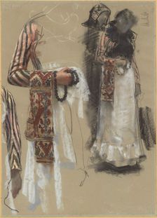 Southern Italian Woman Dressed for Church, 1885/1888. Creator: Francesco Paolo Michetti