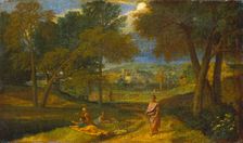 Southern Landscape with Resting Figures at a Lake, c1670s. Creator: Francisque Millet