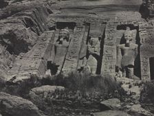 Southern Portion of the Rock-cut Temple of Hathor, Abu Simbel, 1850. Creator: Maxime Du Camp (French, 1822-1894); Gide et J. Baudry