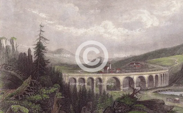 Southern Railway. Viaduct Payerbach, Semmering. Artist: Anonymous 