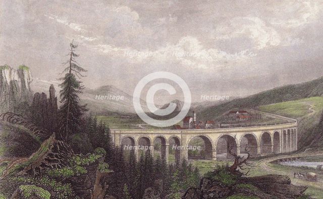Southern Railway. Viaduct Payerbach, Semmering. Artist: Anonymous 