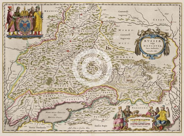 Southern Russia Map (From: Partes Septentrionalis et Orientalis), 1664. Artist: Massa, Isaac Abrahamsz. (1586-1643)
