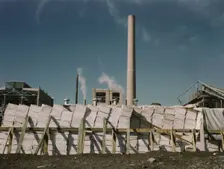 Southland Paper mill, Kraft (chemical) pulp used in making newsprint, Lufkin, Texas, 1943. Creator: John Vachon
