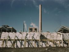 Southland Paper mill, Kraft (chemical) pulp used in making newsprint, Lufkin, Texas, 1943. Creator: John Vachon