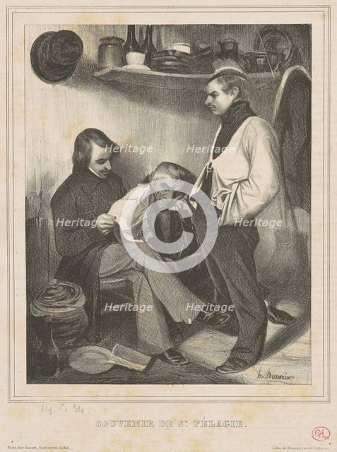 Souvenir de Ste. Pélagie, March 14, 1834. Creator: Honore Daumier.