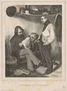 Souvenir de Ste. Pélagie, March 14, 1834. Creator: Honore Daumier