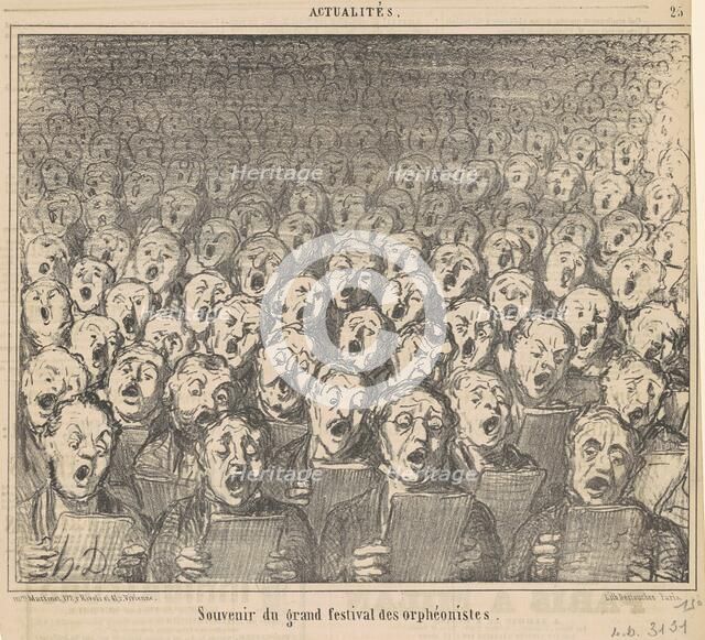 Souvenir du grand festival des orphéonistes, 19th century. Creator: Honore Daumier.