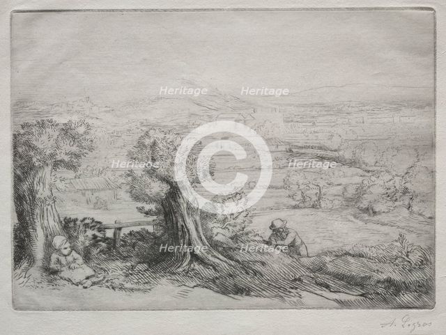 Souvenir dun Vallée en Bourgogne. Creator: Alphonse Legros (French, 1837-1911).