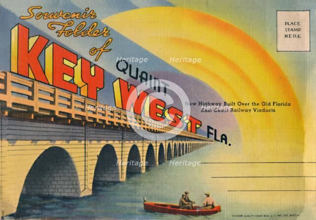 'Souvenir Folder of Quaint Key West Fla. - New Highway', c1940s. Artist: Unknown.