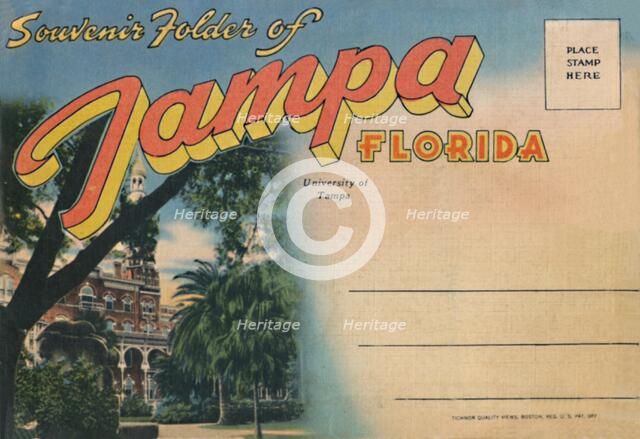 'Souvenir Folder of Tampa, Florida - University of Tampa', c1940s. Artist: Unknown.