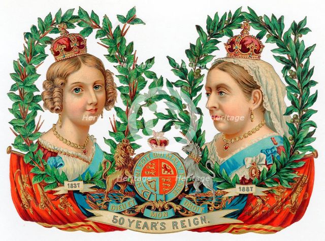 Souvenir for Queen Victoria's Golden Jubilee, 1887. Artist: Unknown