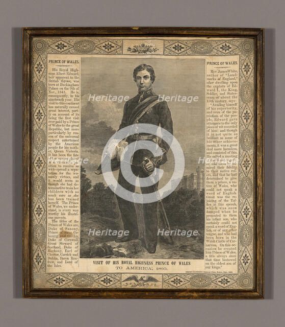 Souvenir Handkerchief Commemorating "Visit of His Royal Highness Prince of Wales to America... Creator: Henry Bowen.