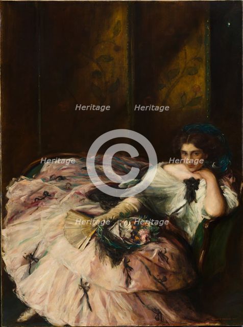 Souvenir of an "International Ball" (Portrait of Miss Kathleen Bruce), 1907. Creator: Charles Hasslewood Shannon (British, 1863-1937).