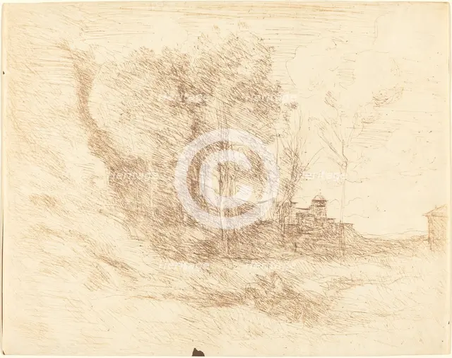Souvenir of Ostia (Souvenir d'Ostie), 1855. Creator: Jean-Baptiste-Camille Corot.