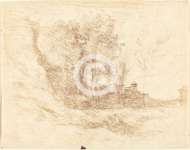 Souvenir of Ostia (Souvenir d'Ostie), 1855. Creator: Jean-Baptiste-Camille Corot.