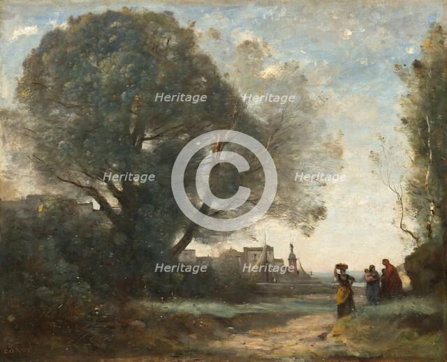 Souvenir of Terracina, 1864, reworked slightly later. Creator: Jean-Baptiste-Camille Corot.