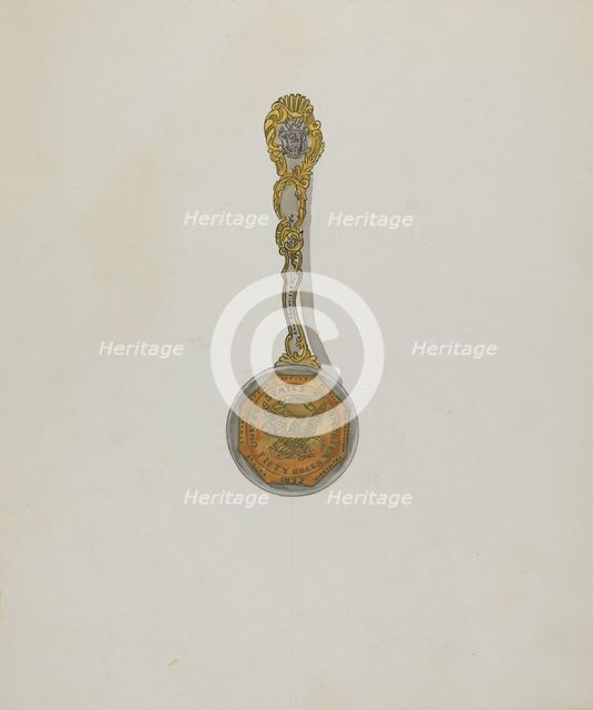 Souvenir Spoon, c. 1936. Creator: Ellen Duncan.