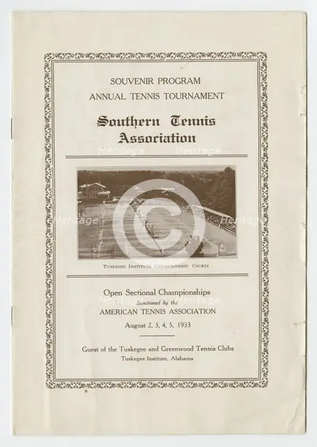 Souvenir programme for the Southern Tennis Association Annual Tournament, 1933. Creator: Unknown.