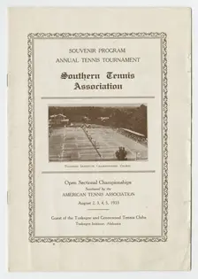 Souvenir programme for the Southern Tennis Association Annual Tournament, 1933. Creator: Unknown