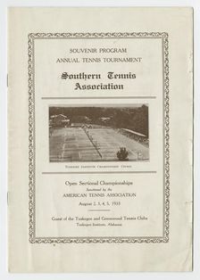 Souvenir programme for the Southern Tennis Association Annual Tournament, 1933. Creator: Unknown