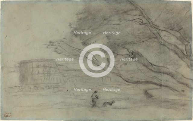 Souvenir: Roman Landscape with the Colosseum, 1865/1870. Creator: Jean-Baptiste-Camille Corot.