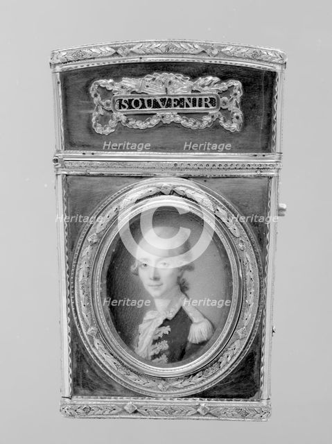 Souvenir with portrait of a man, 1778-79. Creator: Pierre-Andre Barbier.