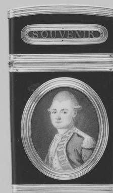 Souvenir with portrait of a man, said to be Lieutenant d'Alézac, 1780-81. Creator: Jean-Pierre Mendouze