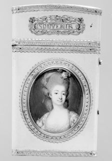 Souvenir with portrait of a woman, 1776-77. Creator: Francois Dumont