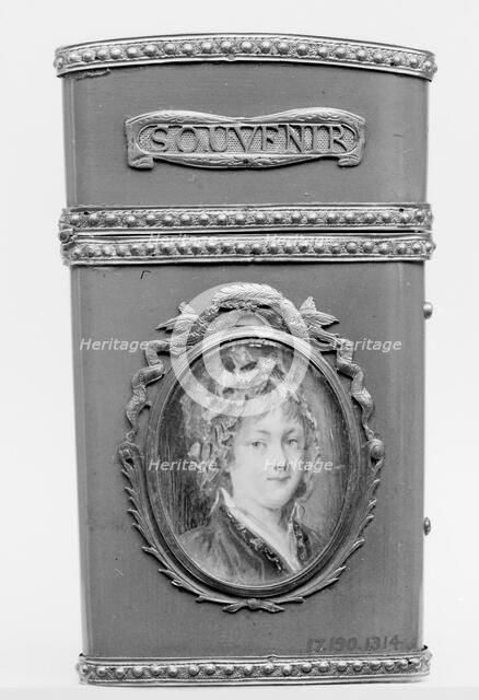 Souvenir with portrait of a woman, 1782-83. Creator: Unknown.