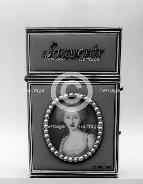 Souvenir with portraits of a man and a woman, 1780-90. Creator: Unknown.