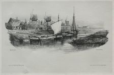 Souvenirs: Canal Bank, 1832. Creator: Eugène Isabey (French, 1803-1886)