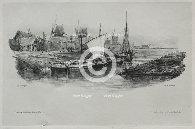 Souvenirs: Canal Bank, 1832. Creator: Eugène Isabey (French, 1803-1886).