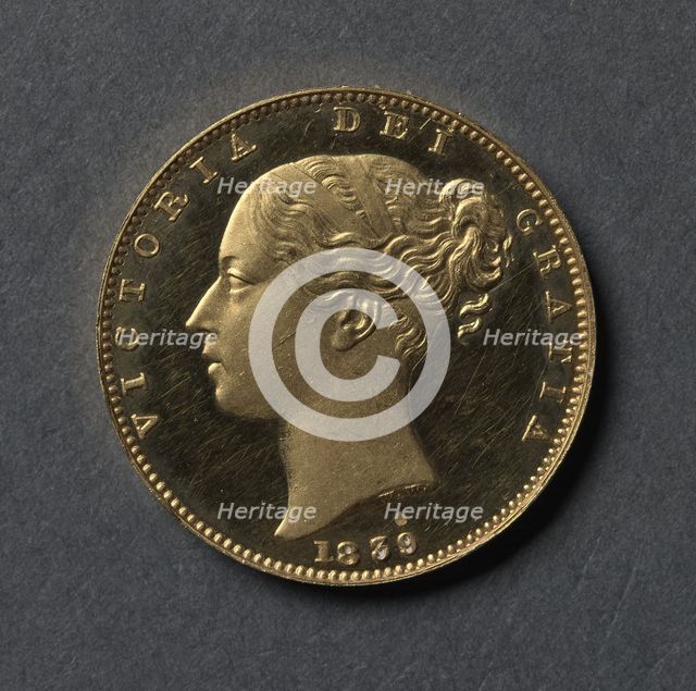 Sovereign (obverse), 1839. Creator: William Wyon (British).