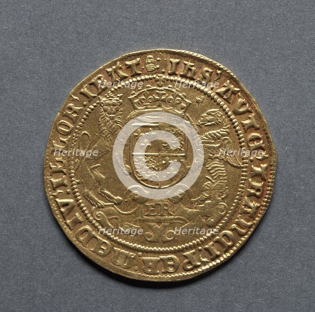 Sovereign of Twenty Shillings (reverse), 1550-1553. Creator: Unknown.