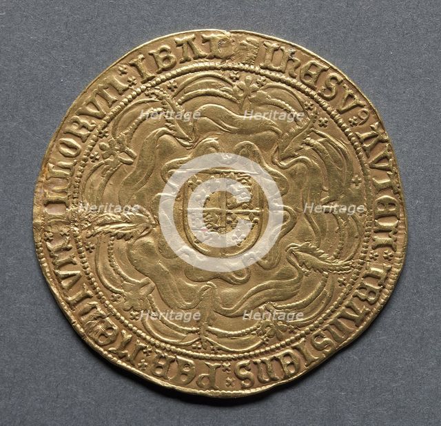 Sovereign of Thirty Shillings (reverse), 1550-1553. Creator: Unknown.